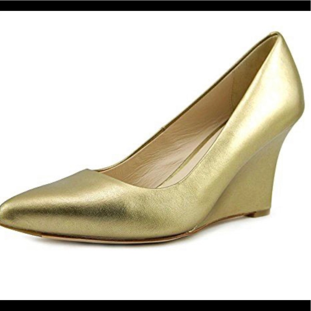 Gold 3 inch Cole Haan wedges